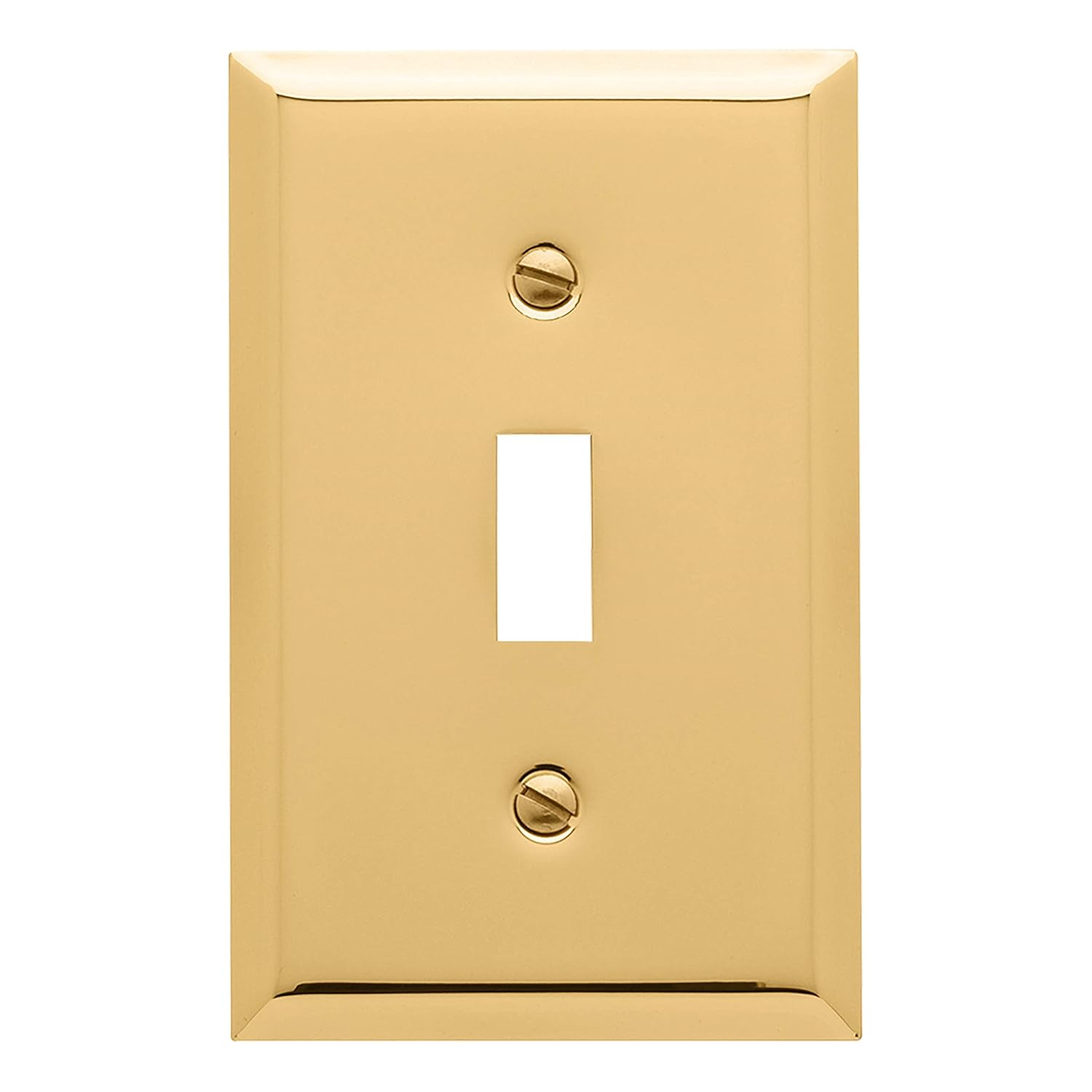 Baldwin Estate 4751.030.CD Square Beveled Edge Single Toggle Switch Wall Plate in Polished Brass, 4.5" x 2.75"