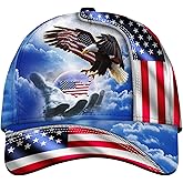 CleveFit 3D Printed, One Nation Under God Baseball Cap, American Eagle Hat for USA Patriots, Unique Design Hat