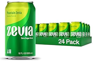 Zevia Zero Calorie Soda, Mountain Zevia, 12 Ounce Cans (Pack of 24)