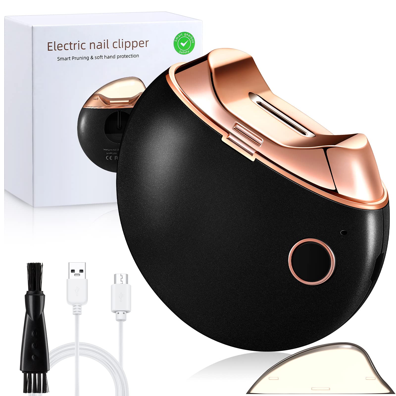 Photo 1 of Minatee Automatic Nail Clipper, Electric Nail Clippers Safety Fingernail Cutter Nail Trimmer Scissors Gift for Caregivers, Elderly, Adults, Children, Care Communities(Black)