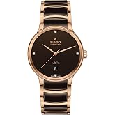 Rado - Centrix - Unisex Automatic Swiss Watch - 39mm Brown Dial with Date - Brown &amp; Rose Gold High-Tech Ceramic Bracelet - R30017712