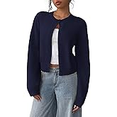 IWD Womens Cropped Cardigan Sweaters Knit Lightweight Crop Sweater Fall Outfits Trendy Open Front Clothes 2025