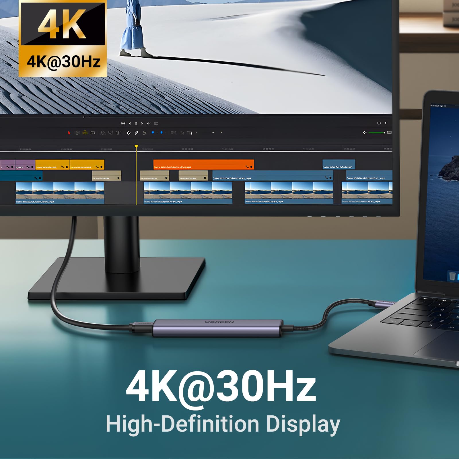 UGREEN Revodok 105 USB C Hub 5 in 1 Multiport Adapter 4K HDMI, 100W Power Delivery, 3 USB-A Data Ports, USB C Dongle for MacBook Pro/Air, iPad Pro, iMac, iPhone 16 Pro/Pro Max, XPS, Thinkpad