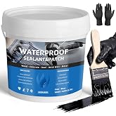 CtopoGo Black Waterproof Sealant Coating 1 Gallon | Flexible Rubberized Membrane, Roof, Foundation, Concrete, Gutters, RV, DIY Leak Repair, Water-Based, Multi-Surface Sealer