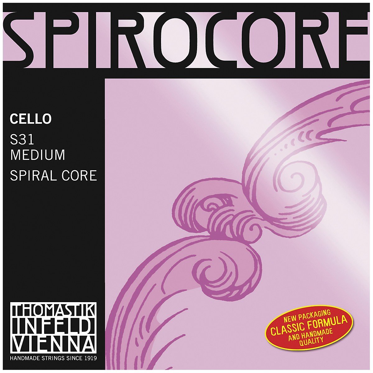 Thomastik single string for cello 4/4 Spirocore - A-string spiral rope core, chrome wound, medium