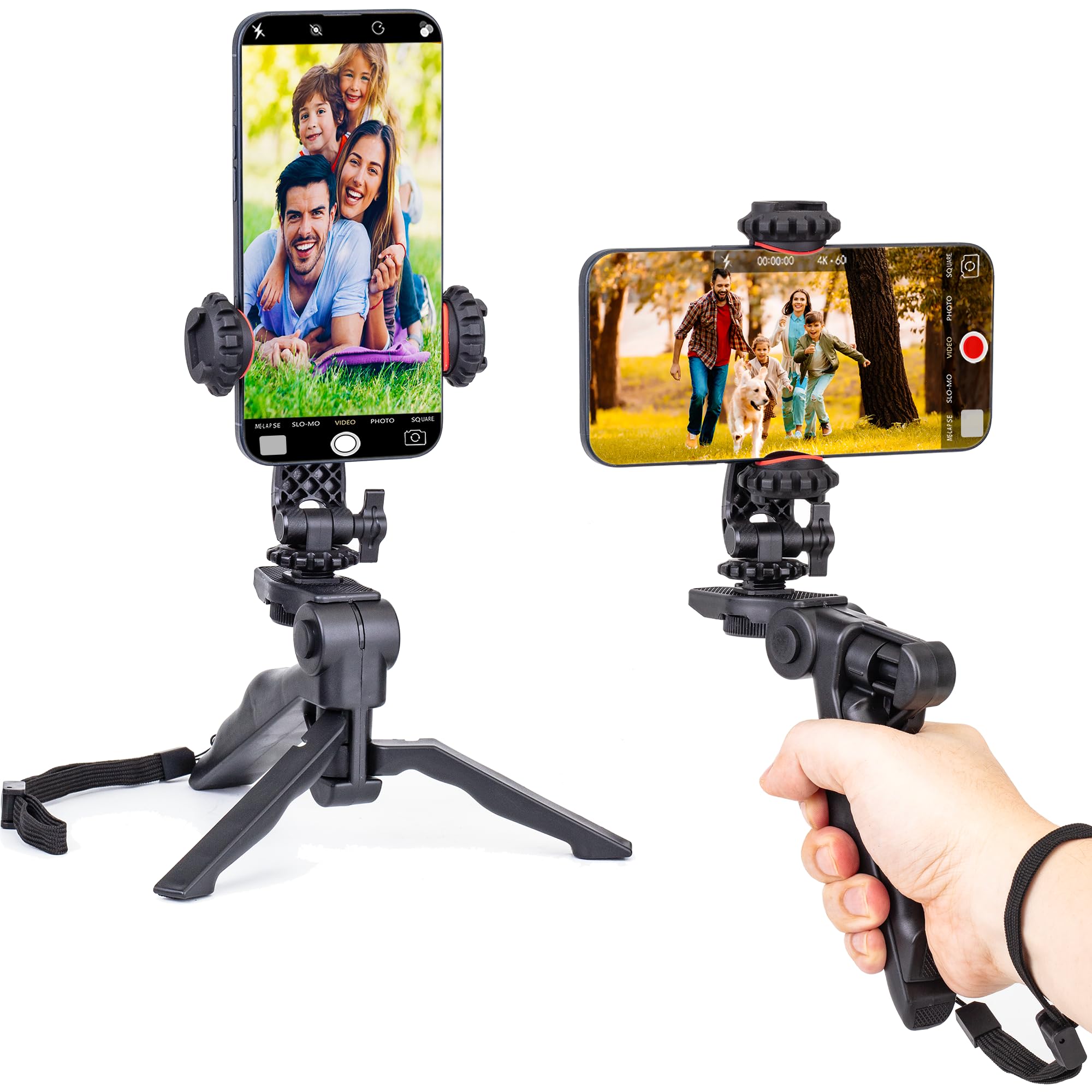 Photo 1 of ***(MISSING PARTS)***Zeadio Phone Tripod Stabilizer Grip, Smartphone Handheld Portable Selfie Stick Desktop Tabletop Stand Mount Holder for All Smartphones