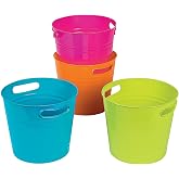 Fun Express Plastic Bucket Assortment, 9 1/2" x 8 1/2", 4 Pc.