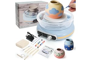 MZOKUU Pottery Wheel for Kids and Beginners, 4.7’’ Upgraded Clay Wheel and Adjustable Speed, Two-Way Rotation, Mini Pottery Wheel Ceramic Making Kit with Sculpting Tools, Ideal for Home DIY