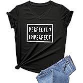 DANVOUY Womens Causal Short Sleeve V-Neck T-Shirt Graphic Tees