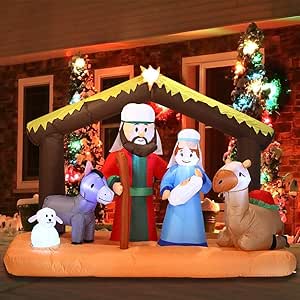 Joiedomi Christmas Inflatable Decoration 6.5 ft Scene Inflatable with Build-in LEDs Blow Up for Christmas, Party Indoor, Outdoor, Yard, Garden, Lawn Décor.