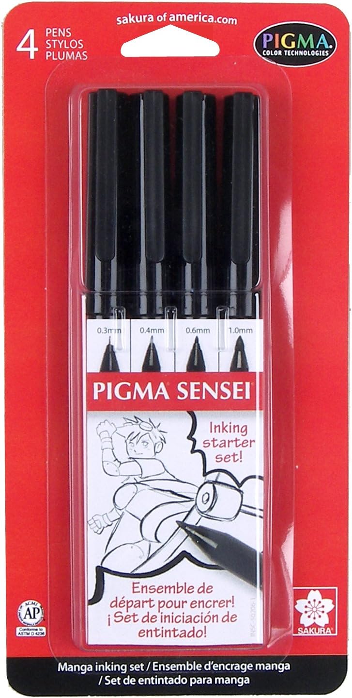 Sakura 50200 Pigma Sensei Manga 6 Piece Drawing Kit