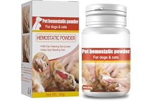BOGEEL Styptic Powder for Dogs, Cats, and Birds Bleeding Powder 50g Pet Fast Acting Medicated Topical Powder for Cut