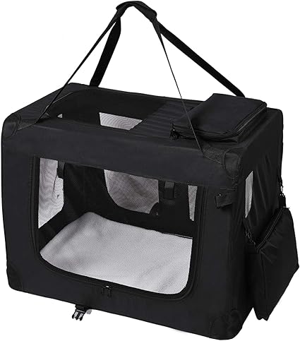 Kexing Sac De Transport Pliable Pour Chien Chat Pet Chien Voiture Boîte Oxford Tissu Noir M