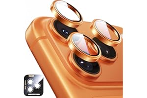 MAGIC JOHN for iPhone 17 Pro Max/17 Pro Camera Lens Protector [Alignment Kit&1:1 Invisible Fit] 9H Aerospace Tempered Glass, Ultra HD, Metal Individual Ring, Set of 2,Orange