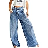RTHAFP Baggy Jeans Wide Leg Denim Pants Vintage Jeans Women's Y2K Street Fashion Boyfriend Straight Denim Pants