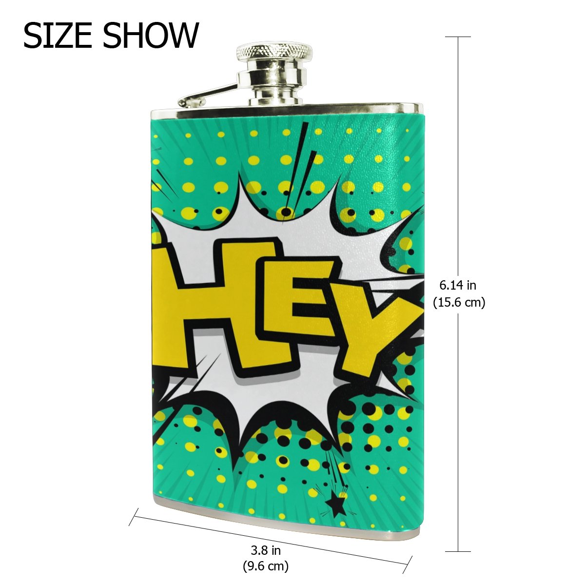 Alaza Pop Hey 8オンスステンレススチールヒップフラスコpuレザーwrappedカバーheavy Dutyポケットショットのフラスコliquor Whiskey Vidkaラム B075ywzx3s フラスコスキットル 国際ブランド Kapata Arkeologi Kemdikbud Go Id