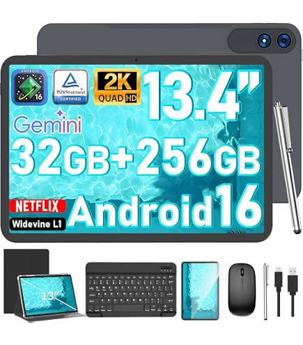 Amazon.com : 13 Inch Tablet Android 16, 256GB+32GB+1TB Expandable