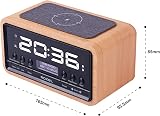 Roxel Nod Bedside Radio DAB/DAB+ FM Alarm Clock Qi Charging Oak view 7