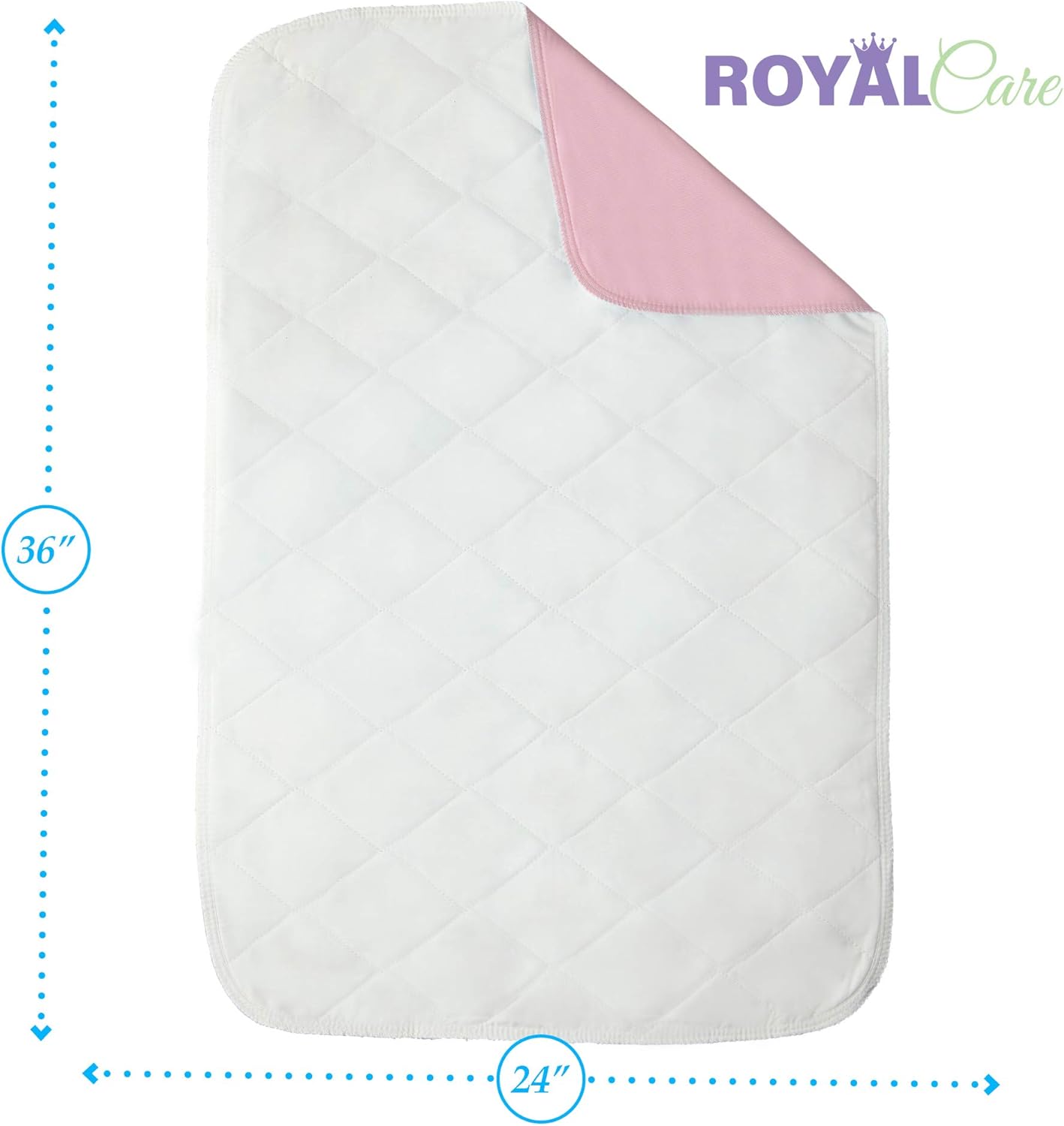 Incontinence Bed Pads - 4 Pack 24” x 36” Reusable Waterproof Mattress Protectors - Highly Absorbent, Machine Washable - for Children, Pets and Seniors - Assorted Colors - Made in USA - Royal Care: Health & Personal Care