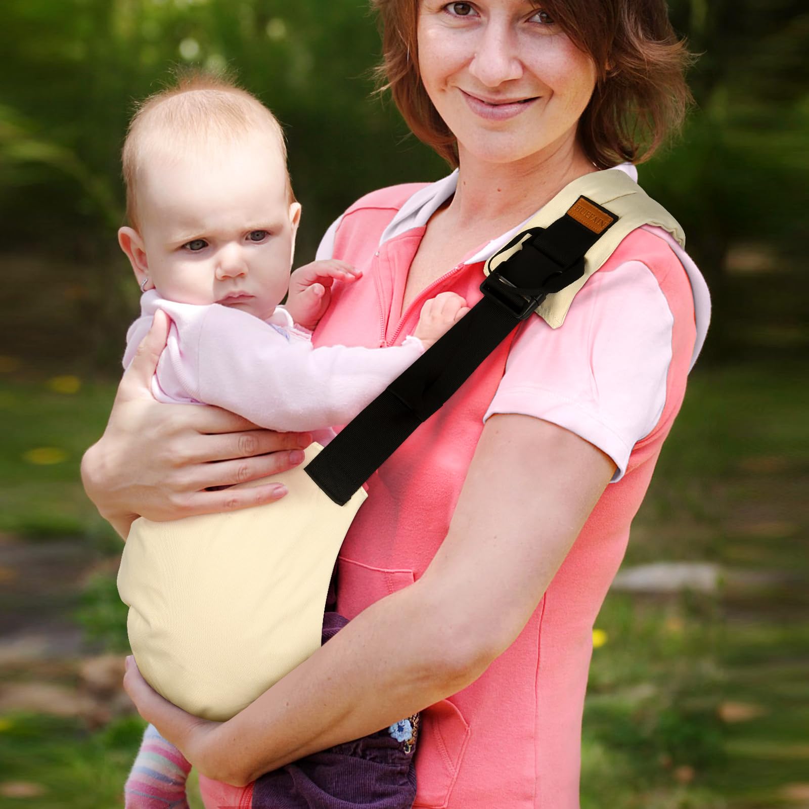 2 Packs Toddler Carrier,Baby Sling Carrier,Baby Sling,Lightweight, Portable, Ergonomic-Designed, Travel-Friendly, Secure & Safe Baby Carriers(Black+Beige)