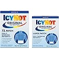 Icy Hot Extra Strength Medicated Patch, XL Back & Large Areas, 3 Count (Pack of 1) and Icy Hot Original Medicated Pain Relief Patch, Large, 5 Count