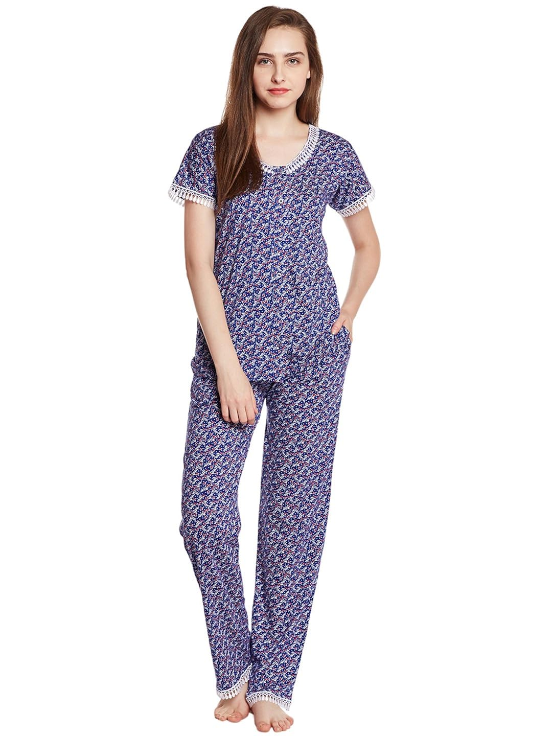 claura blue color cotton printed lower and top