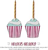 Anniversary House Metallic Gold Spiral Birthday Candles Set of 12 with Holders view 3