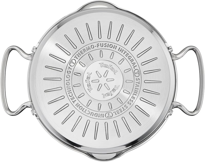 Duetto Plus 3-teiliges Kochtopf-Set 16/20/24 cm + Stielkasserolle 16 cm + 3 Deckel, induktionsgeeignet, Thermo-Fusion, Messmarken, spülmaschinenfest, backofenfest, Edelstahl