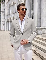 COOFANDY Men's Casual Knit Blazer Two Button