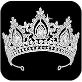 SWEETV Queen Crown for Women,Wedding Tiara for Bride,Princess Tiara,Quinceanera Pageant Crown Diadem