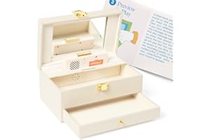 VOICEGIFT Memory Box, Recordable Memory Box with Removable Voice Recorder Module, Decorative Keepsake Box for Photos & Jewelry, Record and Re-record 60-Second Personal Messages | Natural