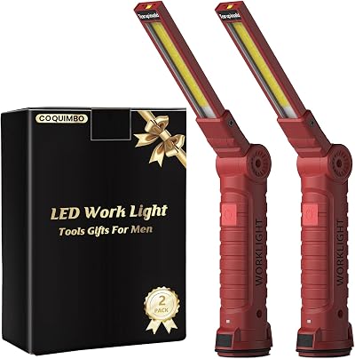 Coquimbo LED Torch Rechargeable Work Light 2 Pack Red with Magnetic Base