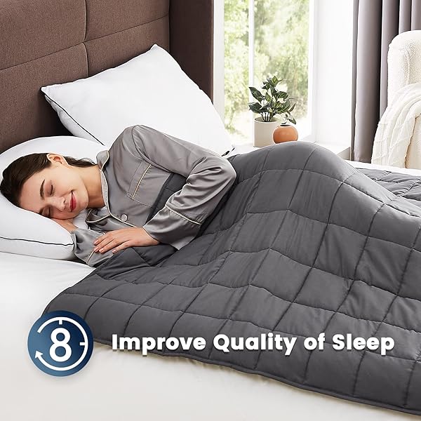 CUTEKING WEIGHTED BLANKET FOR ADULTS (15LBS, 48″X72″, FULL, GREY) HEAVY BLANKET FOR 140-150LBS, WEIGHTED BLANKET FOR COOLING & HEATING WITH PREMIUM GLASS BEADS, SOFT THICK BLANKET FOR ADULT ALL-S