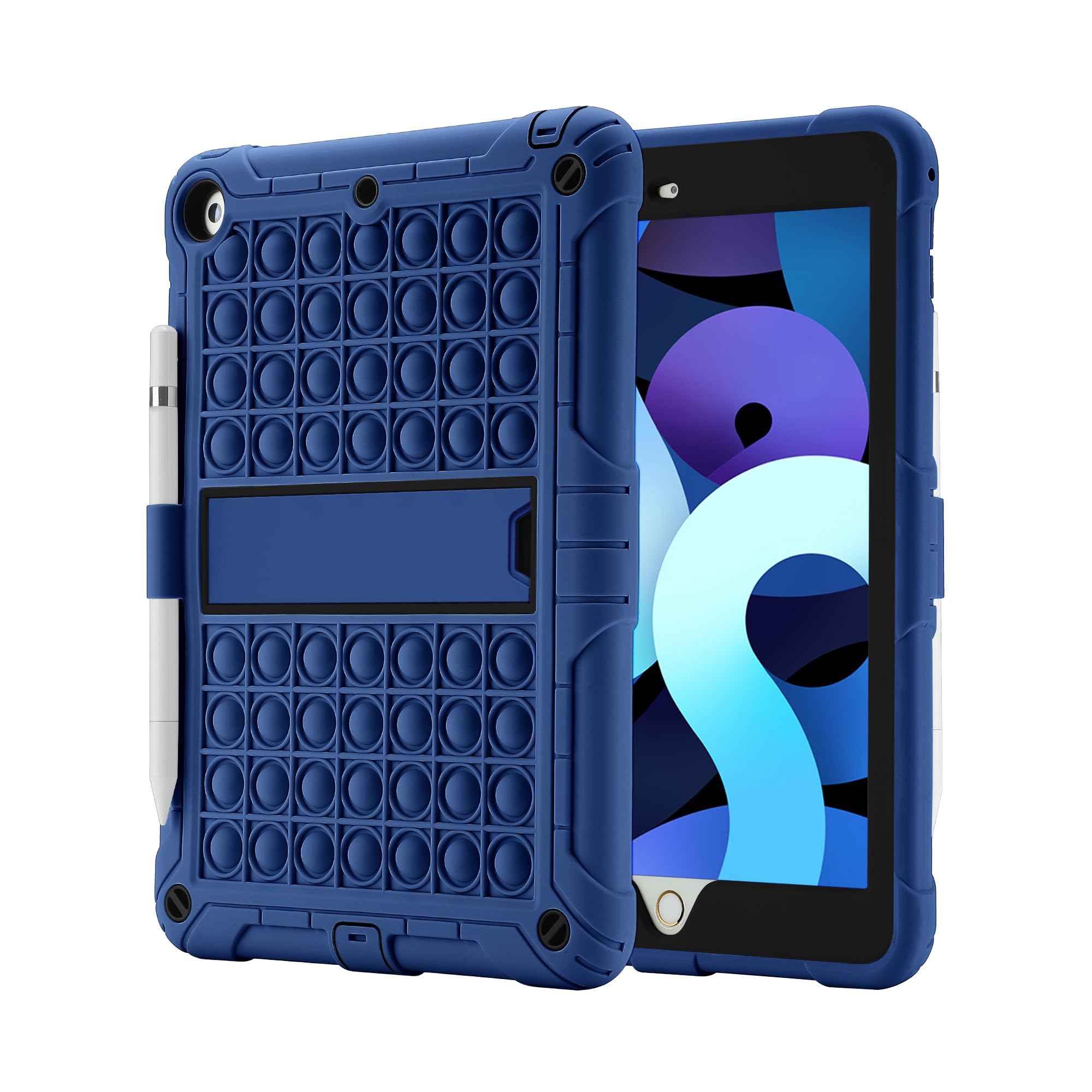 XZC iPad Case for 6th/5th Gen (9.7 inch) - Shockproof Cover with Pencil Holder and Strap (Blue)