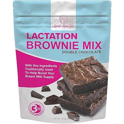 Lactation Brownie Mix Breastfeeding Supplement - Double Chocolate Breast Milk Support Snack Alternative to Lactation Cookies to Boost Breastmilk Supply Increase - 16 Ounces