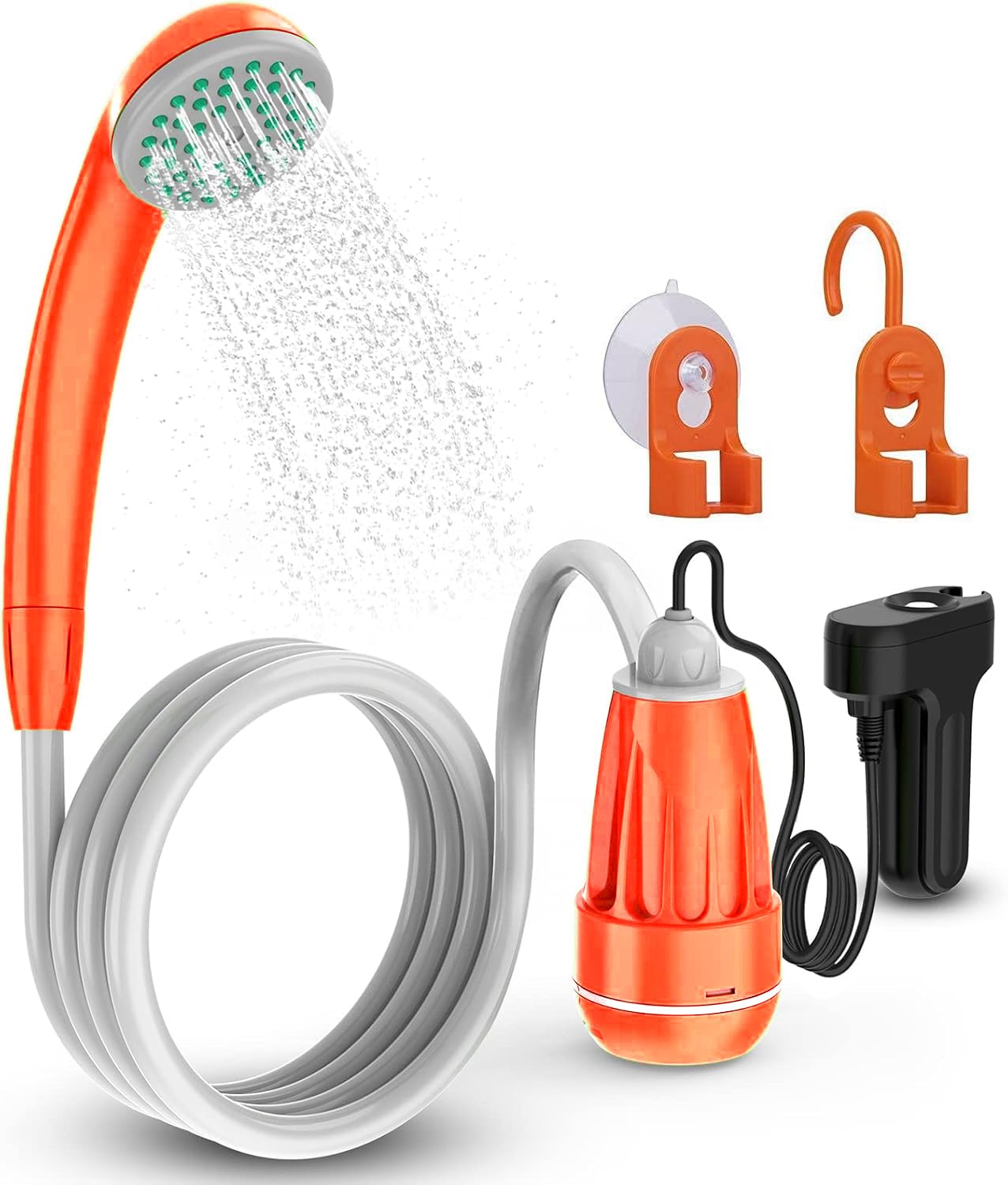 Zooma Portable Shower, Camping Showers, USB Rechargeable Electric Shower with Water Pump and Build-in Water Filtration System for Camping Travel Hiking