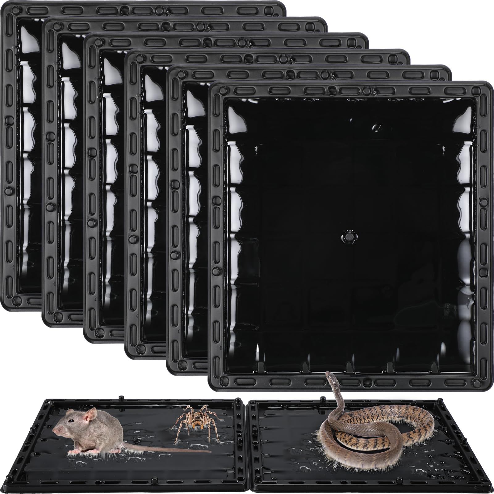 Photo 1 of Qualirey 6 Pcs Jumbo Rat Mouse Glue Traps 10" x 10.8" Large Glue Mouse Traps Peanut Taste Pheromone Snake Mouse Sticky Trap for House Warehouse Indoor Outdoor, Child Pet Friendly
