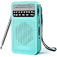 INDIN AM/FM Pocket Radio - Battery Operated Portable With Loud Speaker & Headphone Jack