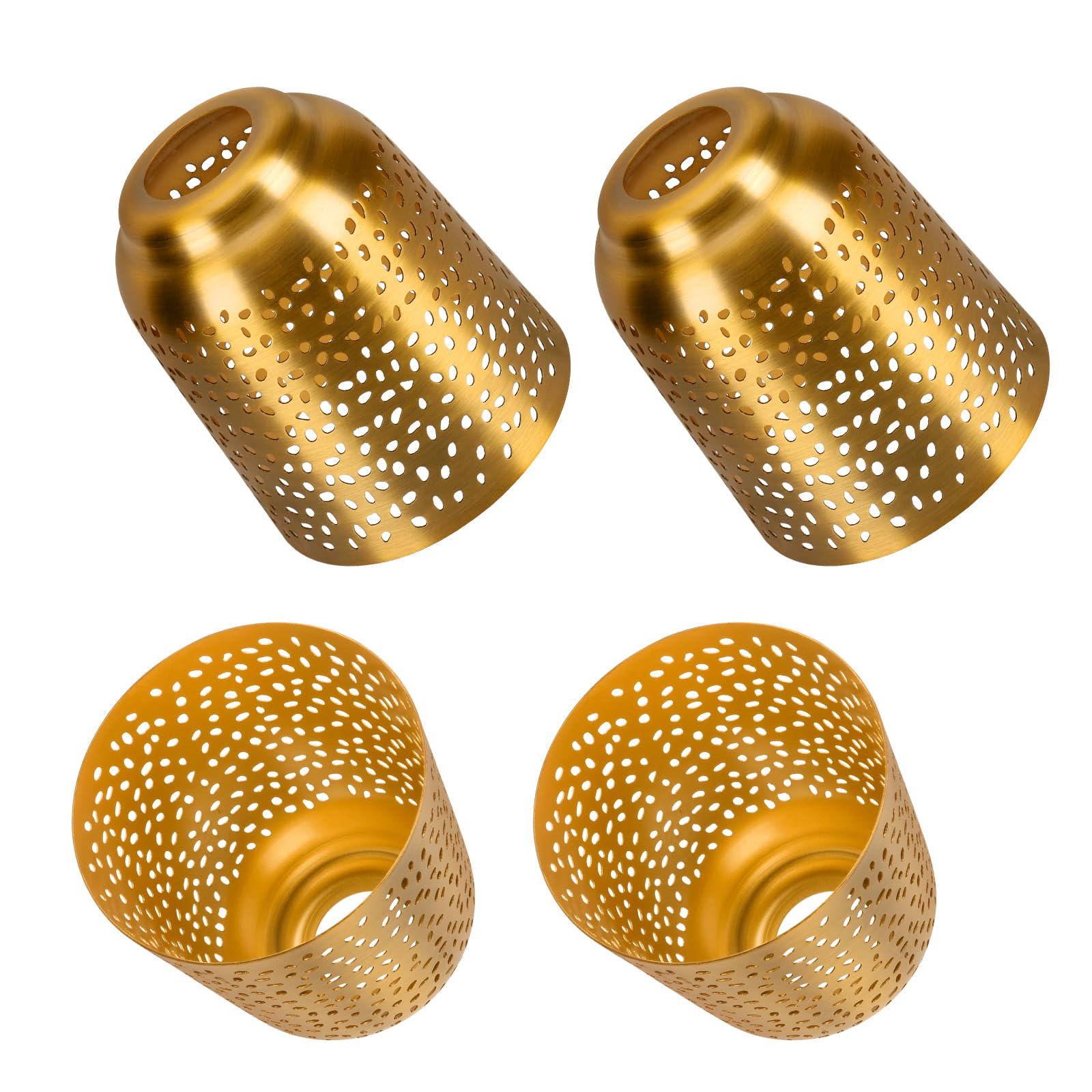 Photo 1 of Ceiling Fan Light Covers Replacements with 1.6" Fitter, ALUCSET 5.6" Height and 5"Diameter, Metal Bell Shaped Light Fixture Cover Fits Pendant Light Chandeliers Wall Sconces,Yellow Brass&Gold