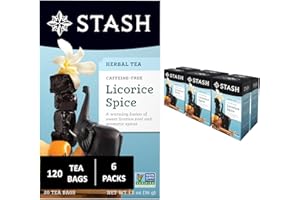 Stash Tea Licorice Spice Herbal Tea, 6 Boxes With 20 Tea Bags Each (120 Tea Bags Total)