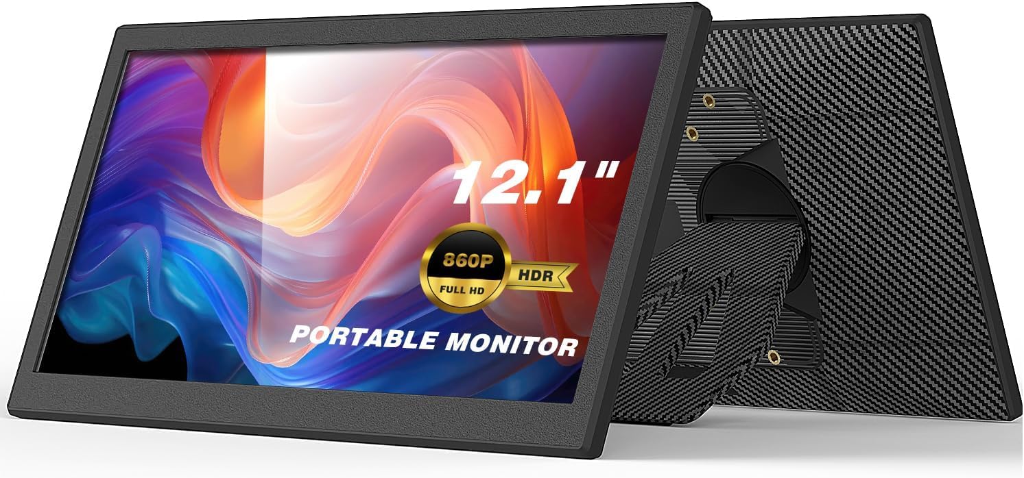 Photo 1 of Portable Monitor, 12.1 Inch 1080P FHD Portable Monitor for Laptop USB C HDMI, Plug-Play Laptop Screen Extender with Adjustable Foldable Stand for Laptop,PC,Mac,PS4,Xbox,Swich