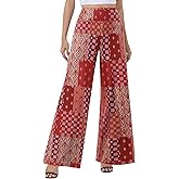 Wide Leg Palazzo Pants for Women - High Waist Casual Beach Lounge Pants Loose Dress Pants Stretchy Trousers