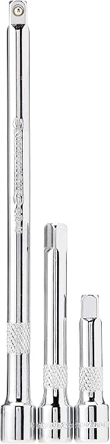 Silverline 598440 Extension Bar Set 3pce 1/4 3/8 1/2 Drive Chrome view 1