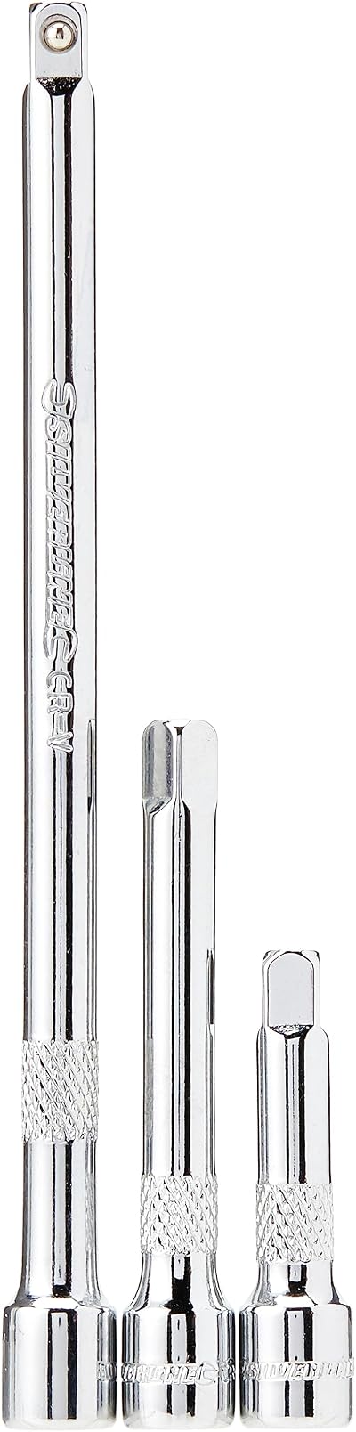 Silverline 598440 Extension Bar Set 3pce 1/4 3/8 1/2 Drive Chrome