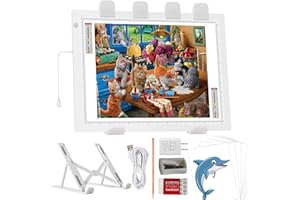 A3 LED Light Pad for Diamond Painting, iVAOOZE 8000+ Lux Adjustable Brightness Tracing Light Box with Stand & UL Adapter, Ultra-Thin Light Board for Weeding Vinyl, Drawing, Animation, Sketching…