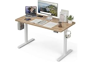 Grandder Standing Desk with Keyboard Tray 47 x 24 inch, Electric Height Adjustable Sit Stand Up Desk with Splice Board, for H