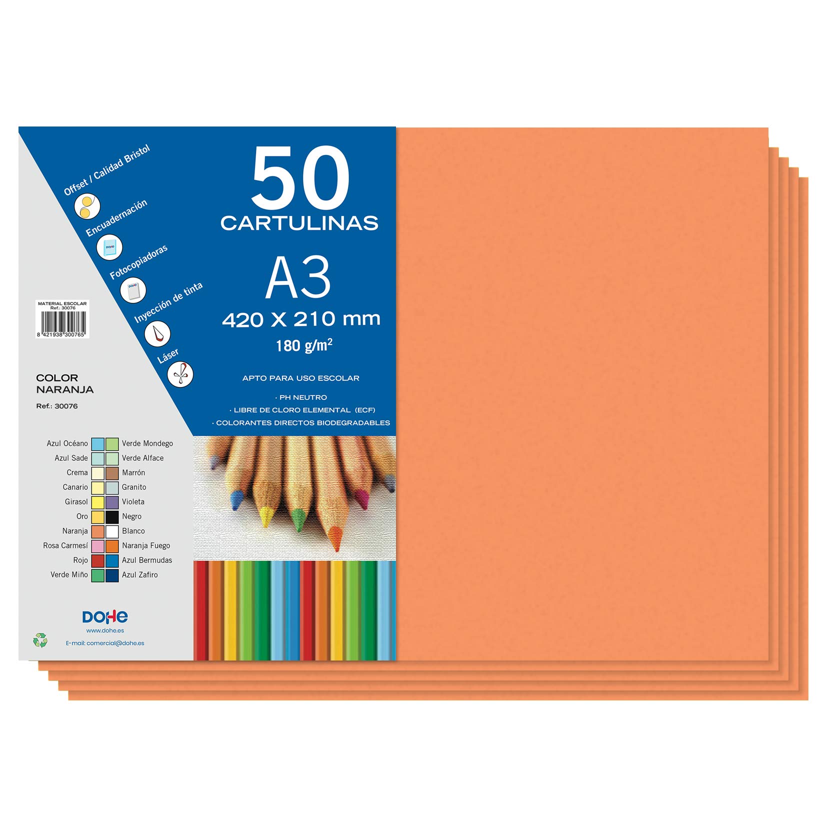 Dohe - Cardboard 50 Sheets in A3 - Orange