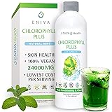 Eniva Liquid Chlorophyll Super Greens | 24000 MG | PLUS PREBIOTIC & L-GLUTAMINE | Skin Immunity Energy Detox Gut Health | MIN