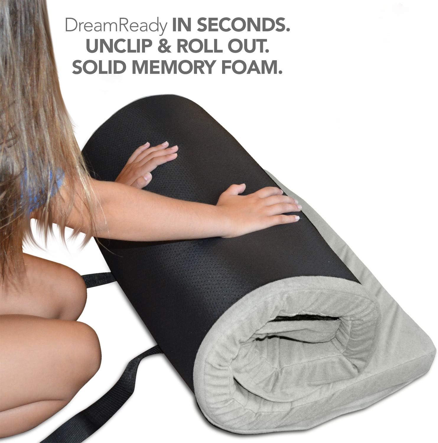 BetterHabitat Sleep Ready Memory Foam Floor & Camping Mattress. [Twin, Single, Kids]. 100% Memory Foam. Roll Out, Portable Sleeping pad with Waterproof Cotton Terry Cover, Travel Bag