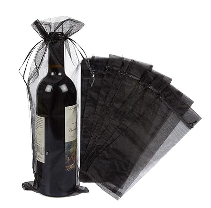 Amazon Com Wuligirl 20pcs Black Large Sheer Organza Wine Bottle